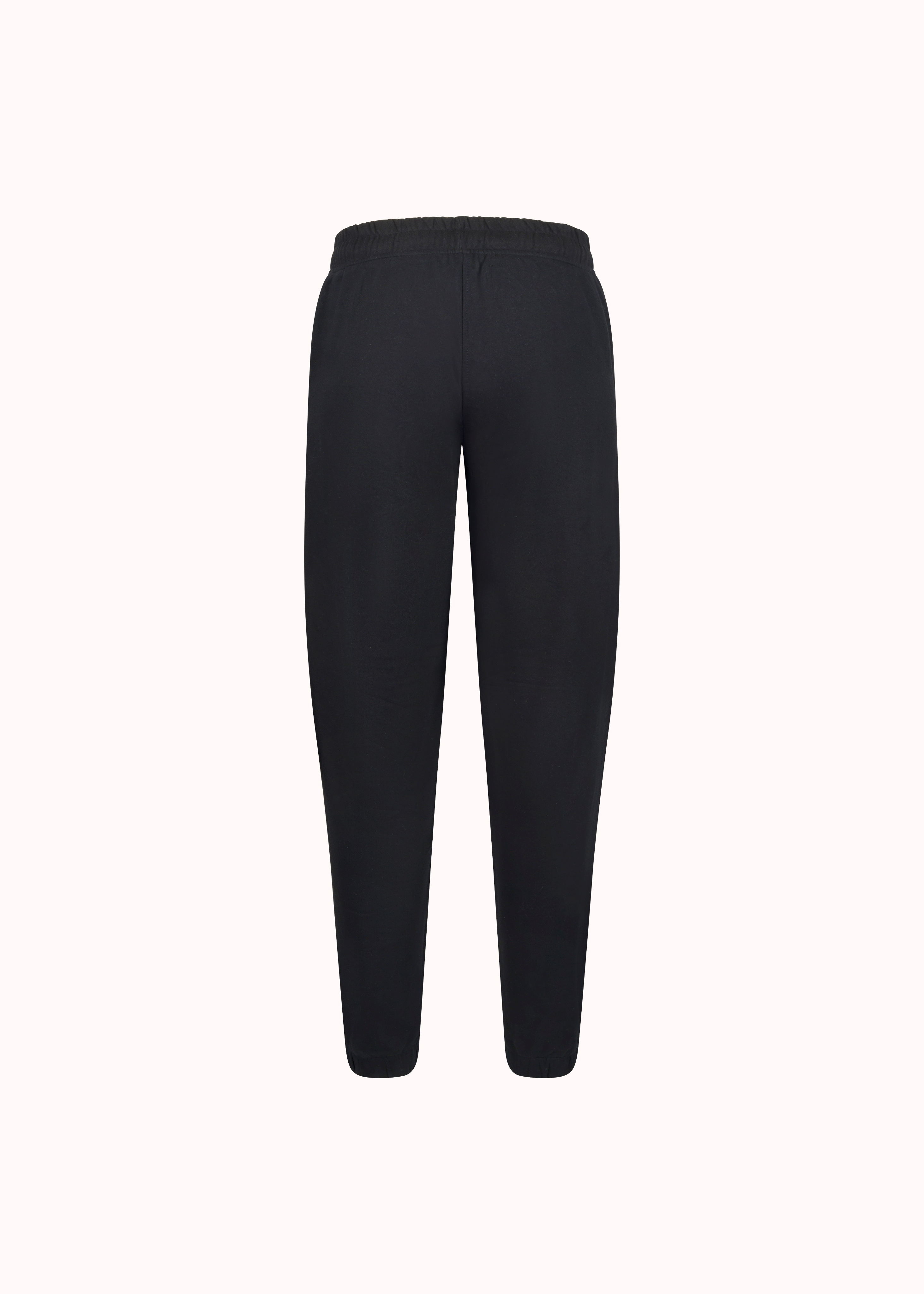 Black solid cotton jogger