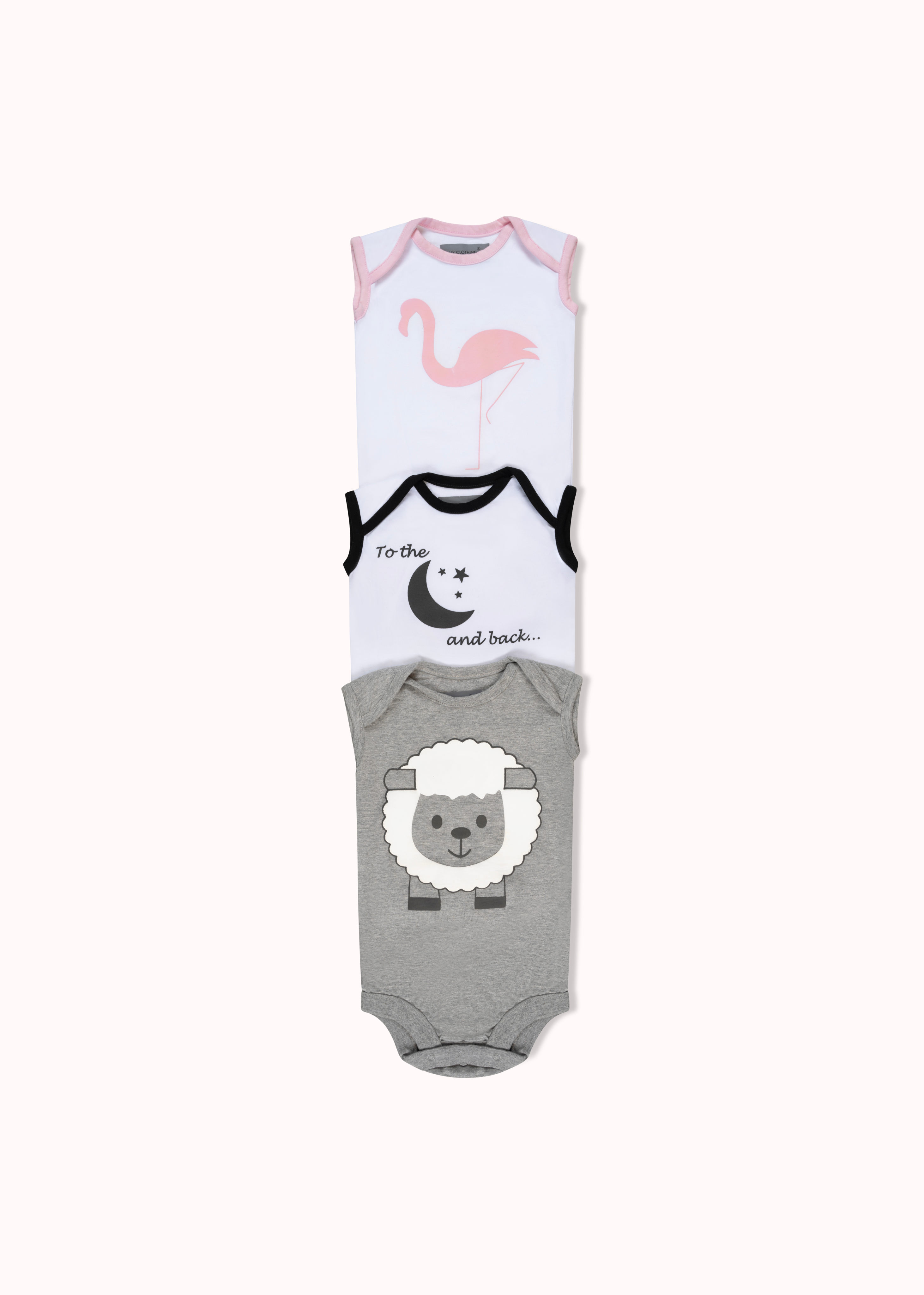 3 Pack sleeveless printed bodysuit