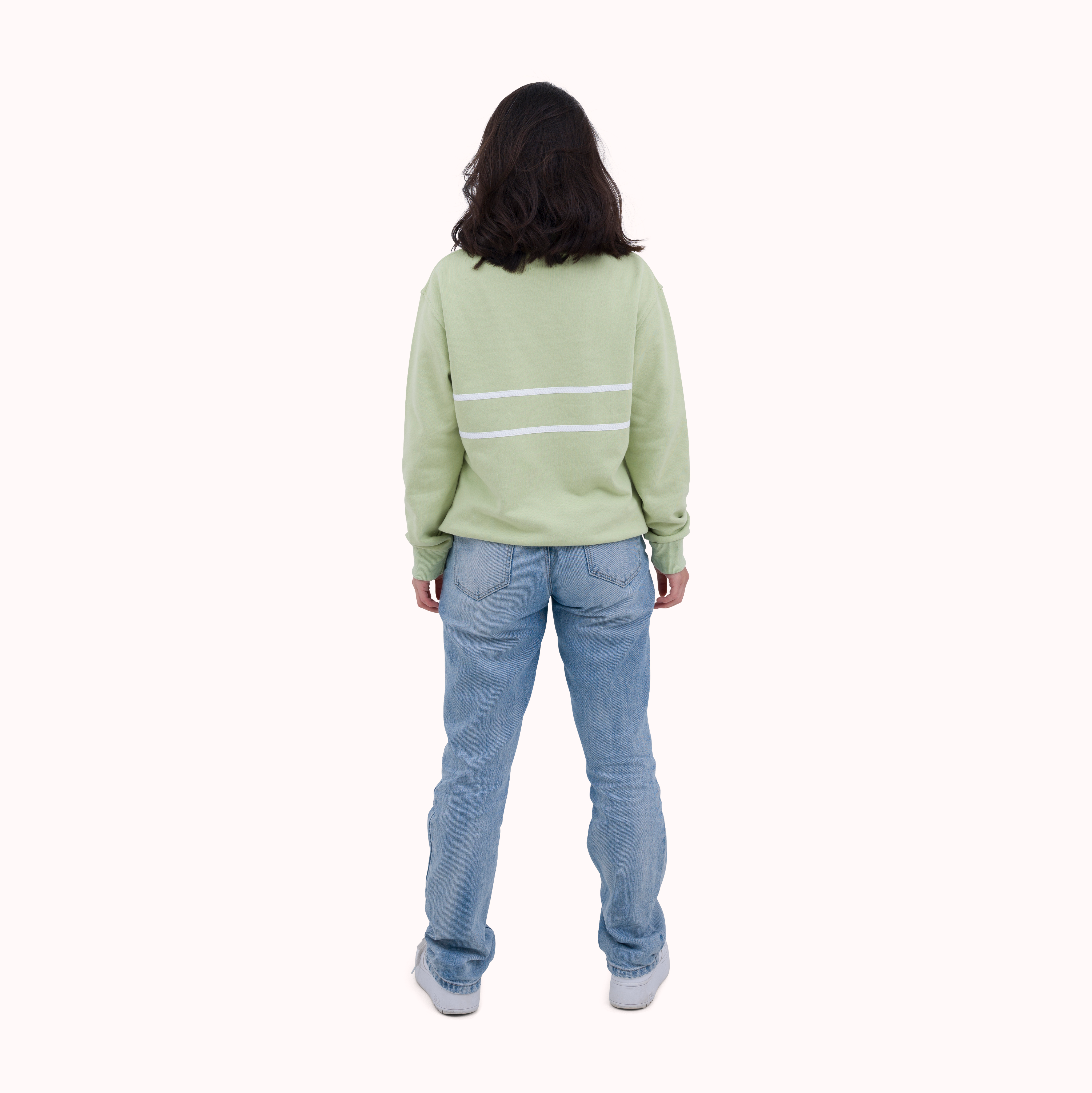 Jaded green loop knit cotton printed sweatshirt