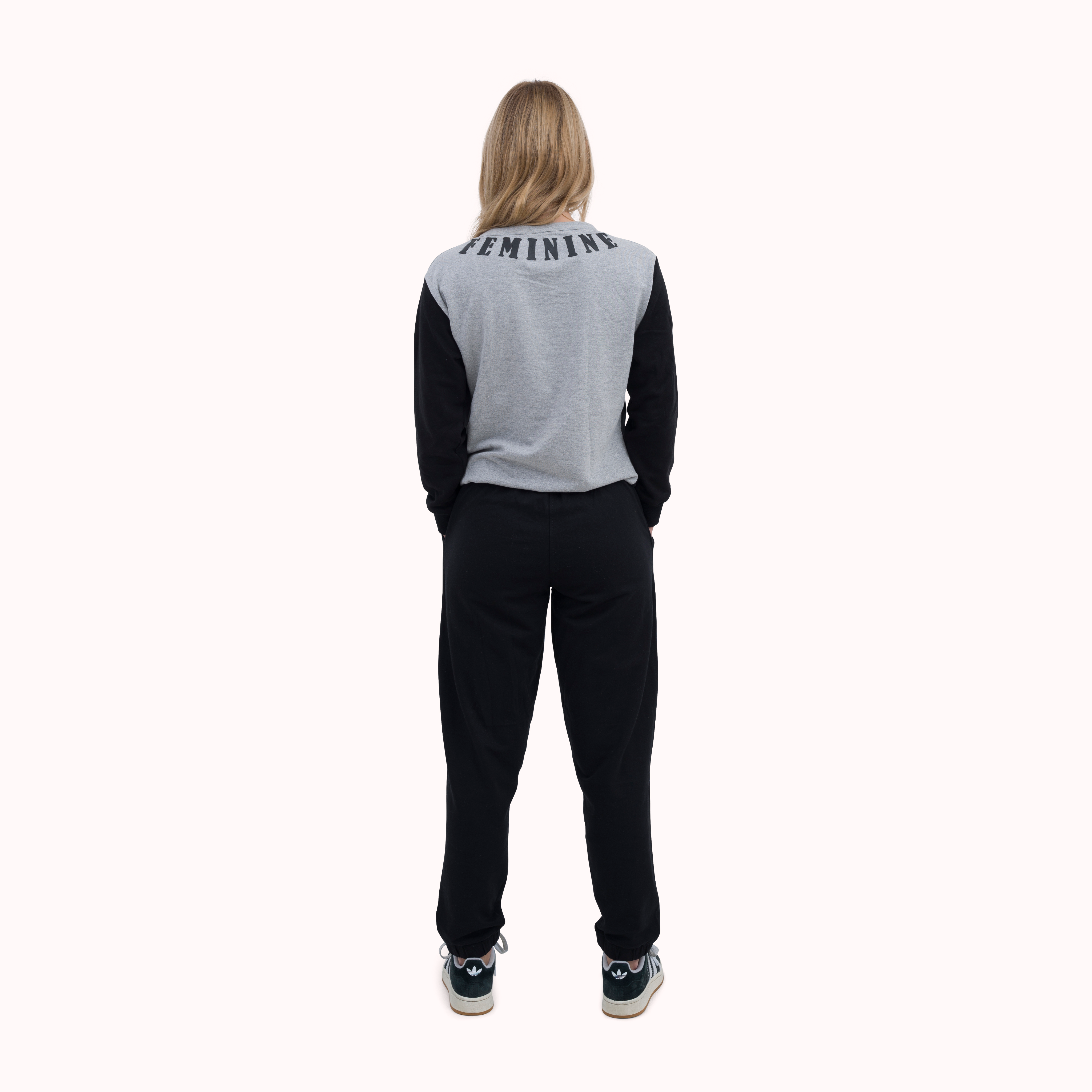 Colourblocked loop knit cotton printed sweatshirt