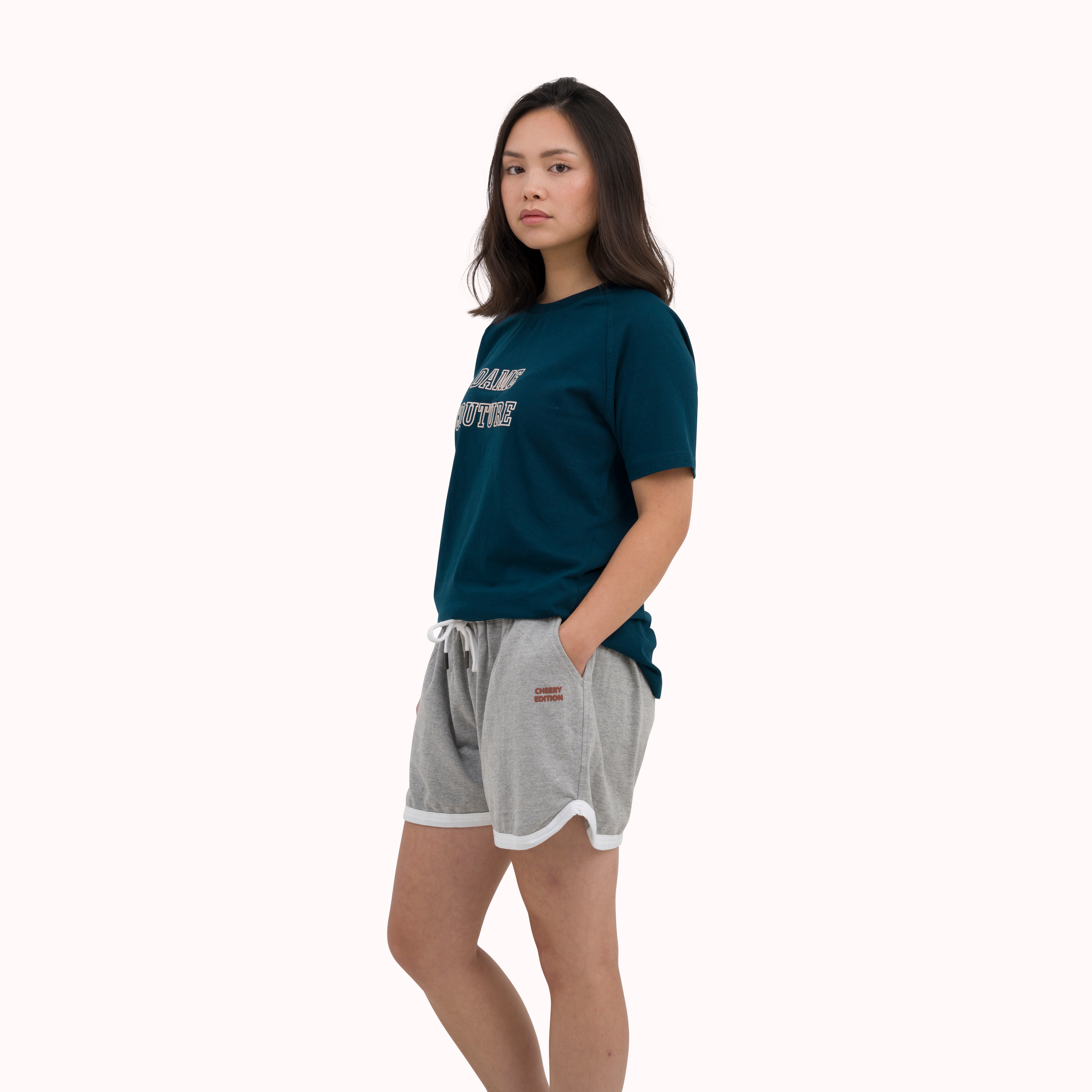 Solid printed pyjama tshirt shorts