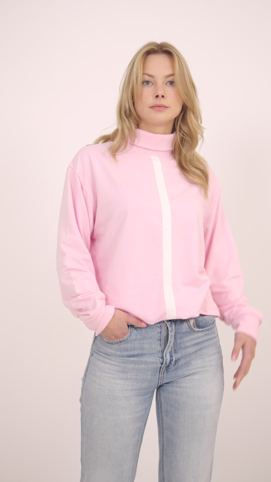 Mauve morn loop knit cotton sweatshirt
